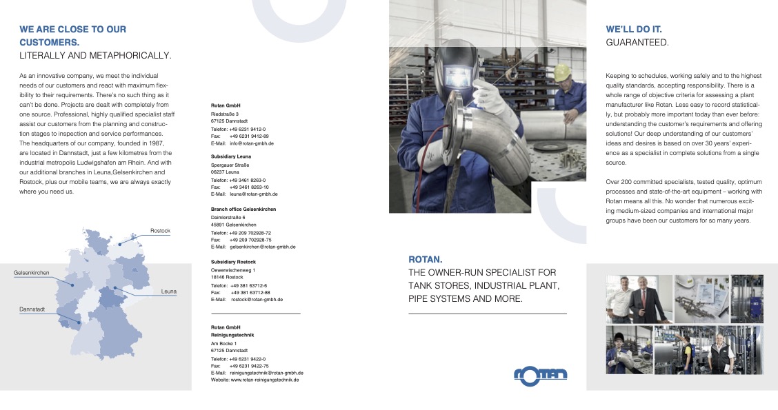 Rotan Company Profile (English) – Specialist in tank storage systems, industrial plant and cleaning technology