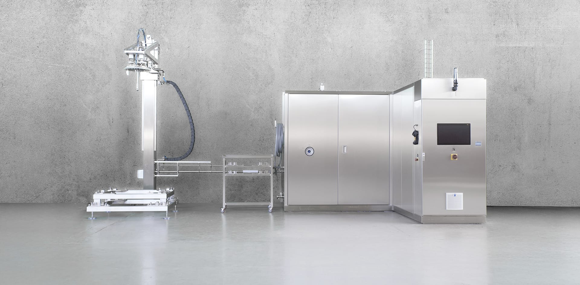 Offene Waschanlage von Rotan für flexible Reinigungslösungen mit Hebe- und Befestigungssystemen